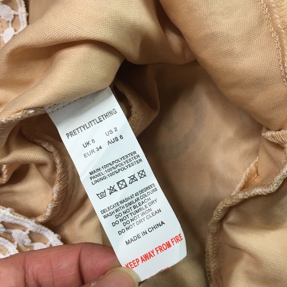 NWT Pretty Little Thing Lace Crochet High Neck Midi Dress White Size 2 - Picture 7 of 7